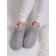 totes Chunky Knit Bootie Style Slipper Socks, Grey