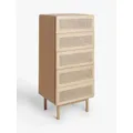 John Lewis Rattan 5 Drawer Tallboy Chest