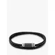 Tommy Hilfiger Men's Double Wrap Enamel Flag Leather Bracelet