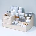 Slowmoose Large Capacity Makeup Organizer Storage Box For Cosmetic Khaki 280x170x130mm