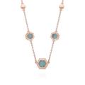 Gemondo Amazonite Flat Slice Hex Chain Necklace in Rose Gold Plated Sterling Silver 271N014405925 Green One Size