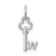 JewelryWeb 14k White Gold Solid Polished Flat back W Key Charm Pendant Necklace Measures 15.53x6.88mm Wide Jewelry Gifts for Women