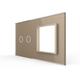 Slowmoose Eu Standard 2gang & 1 Frame Glass Panel For Switch And Socket Golden