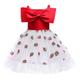 Keluosi Girls Embroidery Flower Dresses, Birthday Wedding Party Princess Dress For Girl Wine-red 8-9 Years