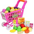 Slowmoose Supermarket Shopping Trolley- Push Cart Toy Pink