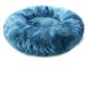 Slowmoose Round Plush Dog Bed - House Dog Mat, Winter Warm Sleeping Rainbow Blue XS-40cm