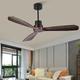 Slowmoose Wooden Ceiling Fans With Remote Control For Home/bedroom/living Room Black and brown 42 inch 110V