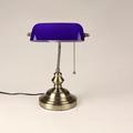 Slowmoose E27 Classical Vintage Banker Table Lamp With Switch Green Glass Lampshade Cover YY-T9007B