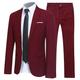 Allthemen Mens Office Slim Suit 2-Piece Business Wedding Suits Blazer and Pants Dark Red M