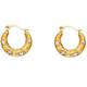 JewelryWeb 14k Yellow Gold and White Gold Fancy Hollow Hoop Earrings 15x15mm Jewelry Gifts for Women - .5 Grams