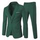 Allthemen Men's Suit 3-Piece Business Solid Slim Fit Suit Jacket&Pants&Vest Light Green L