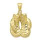 JewelryWeb 10k Gold Solid Polished Open Backed Boxing Gloves Pendant Necklace Jewelry Gifts for Women