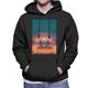 Back to the Future Delorean 35 Electric Flames Men's Hooded Sweatshirt Black Large