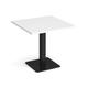 Erding Square Dining Table, 80wx80d (cm), Black Frame, White Top