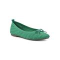 Women's Sashay Flat by White Mountain in Green Fabric (Size 6 M)