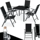 Tectake Garden Table And Chair Set - 4 Chairs 1 Table - Outdoor Table And Chairs Garden Table And Chairs Set - Dark Grey