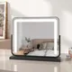 Emke Hollywood Makeup Mirror With Lights, Tabletop Mirror With Dimmable, Touch, 360 Rotation, 50 X 42Cm, Black