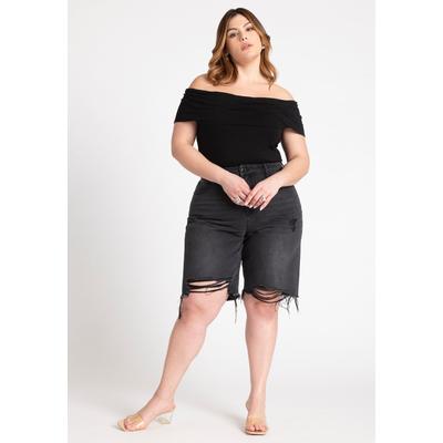 Plus Size Women's City Short by ELOQUII in Washed ...