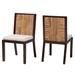 Joana Modern Bohemian Dark Brown Mahogany Wood And Natural Seagrass Dining Side Chair by Baxton Studio in Dark Brown