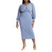 Plus Size Women's Cross Front Midi Dress by ELOQUII in Flint (Size 26)