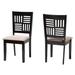 Deanna Modern Beige Fabric And Dark Brown Finished Wood 2-Piece Dining Chair Set by Baxton Studio in Beige Dark Brown