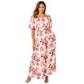 Plus Size Women's Off-The-Shoulder Maxi Dress by Jessica London in Multi Bold Floral (Size 12 W)