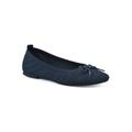 Women's Sashay Flat by White Mountain in Navy Fabric (Size 6 1/2 M)