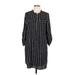 Indigo Rose Casual Dress - Shirtdress Crew Neck 3/4 sleeves: Black Print Dresses - Women's Size Large