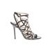 Jimmy Choo Heels: Black Print Shoes - Women's Size 39 - Open Toe