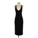 Leith Casual Dress - Sheath Plunge Sleeveless: Black Solid Dresses - Women's Size Small