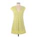 Zara Casual Dress - A-Line V Neck Short sleeves: Yellow Dresses - Women's Size Small