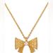 Kate Spade Jewelry | Kate Spade Cubic Zirconia Bow Mini Pendant Necklace, 16" + 3" Extender | Color: Gold/White | Size: Os