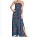 Free People Dresses | Free People “One Step Ahead” Blue Tropical Dress M | Color: Blue/Orange | Size: M