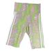 Adidas Shorts | Adidas Originals Pink Green Snakeskin Print Short Leggings Size Xs New | Color: Green/Pink | Size: Xs