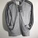 Adidas Jackets & Coats | Adidas Classic Cotton Fleece 3-Stripe Zip Hoodie Sz Xs | Color: Black/Gray | Size: Xs