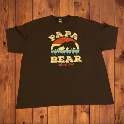 American Eagle Outfitters Shirts | Fathers Day Worlds Greatest Papa Dad Bear Logo Shirt Celebration Gift Cub Daddy | Color: Brown/Yellow | Size: Xxl