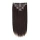 Hair Extensions Clip in Hair Extensions Human Hair, Dark Brown Human Hair Clip in Hair Extensions Real Human Hair Double Lace Weft Brazilian Virgin Human Hair Extensions (#2) Hair Pieces (Size : 24in