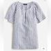 J. Crew Tops | J Crew Flutter Sleeve V Neck Linen Top Navy Blue White Stripes- Size Small | Color: Blue/White | Size: S