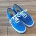 Vans Shoes | Ladies Vans Blue Suede Sneakers | Color: Blue/White | Size: 8