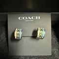 Coach Jewelry | Coach Signature C Huggie Earrings | Color: Blue/Green | Size: Os