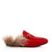 Gucci Shoes | Gucci Felt Fur Gucci 100 Princetown Slippers - Size 8.5 / 38.5 | Color: Red | Size: 8.5