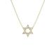 GAVIK Star of David 14k Gold Diamond Baguette Jewish Necklace Vintage American Style Simple Judaism Star of David Pendant Necklace