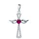 LOFIRY Cross Religious Jewellery Heart CZ S925 Sterling Silver Cross Necklace For Women