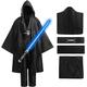 SINSEN Jedi Costume Kids Jedi Tunic Jedi Hooded Robe Outfit with Jedi Belt Jedi Fancy Dress Jedi Costume Outfit Halloween Cosplay Costume