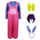 Leezeshaw Kids Digital Circus Costume, Jax Costume Purple Rabbit Fancy Dress, Boys Girls Jax Costume Jumpsuit Outfit with Wig Headband Gloves 120CM