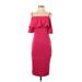 premier amour Cocktail Dress - Midi: Burgundy Solid Dresses - Women's Size 2