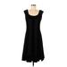 DressBarn Casual Dress - A-Line Scoop Neck Sleeveless: Black Print Dresses - Women's Size 10