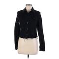 INC International Concepts Denim Jacket: Short Black Print Jackets & Outerwear - Women's Size Medium