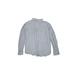 Long Sleeve Button Down Shirt: Gray Solid Tops - Kids Boy's Size 170