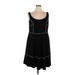 ABS Allen Schwartz Casual Dress - Mini Scoop Neck Sleeveless: Black Print Dresses - Women's Size 1X